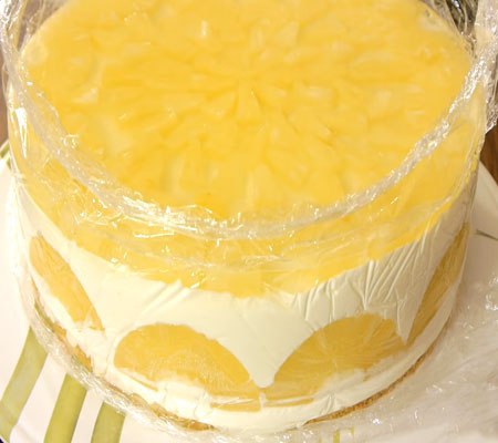 Бисквитный торт с желе и ананасами. Пошаговый рецепт с фото