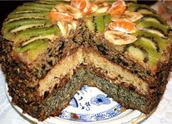 Торт с орехами, маком и изюмом, пошаговый рецепт на ккал, фото, ингредиенты - Лина