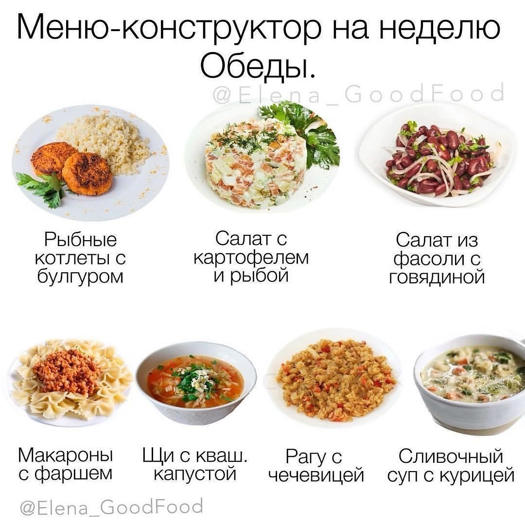Правильное питание рецепты на каждый день меню
